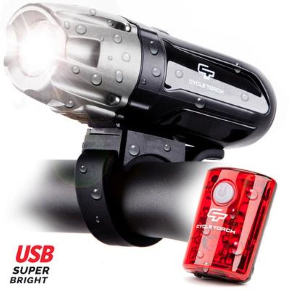 Luces para Bicicleta Recargables LED Pack Frontal y Posterior Shark 550R Cycle Torch