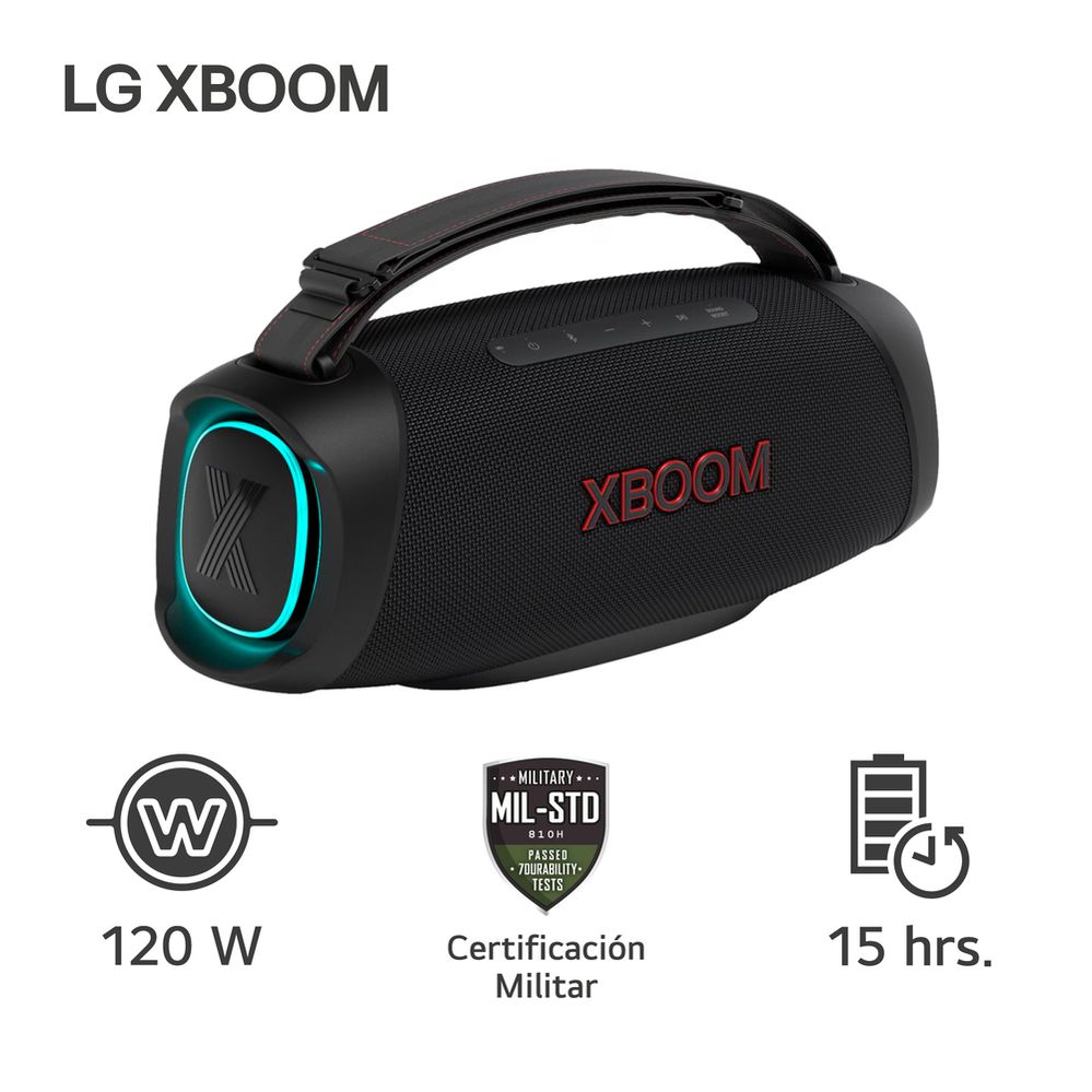 Parlante LG XBOOM Go XG8T 120W Bluetooth Certificación Militar