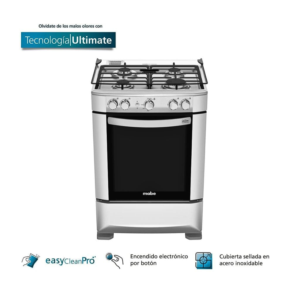 Cocina a Gas 4 Quemadores Mabe CMP6015SG0 Grafito