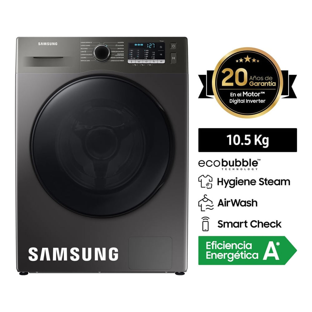 Lavadora Samsung EcoBubble 10.5 kg WW10TA046BX