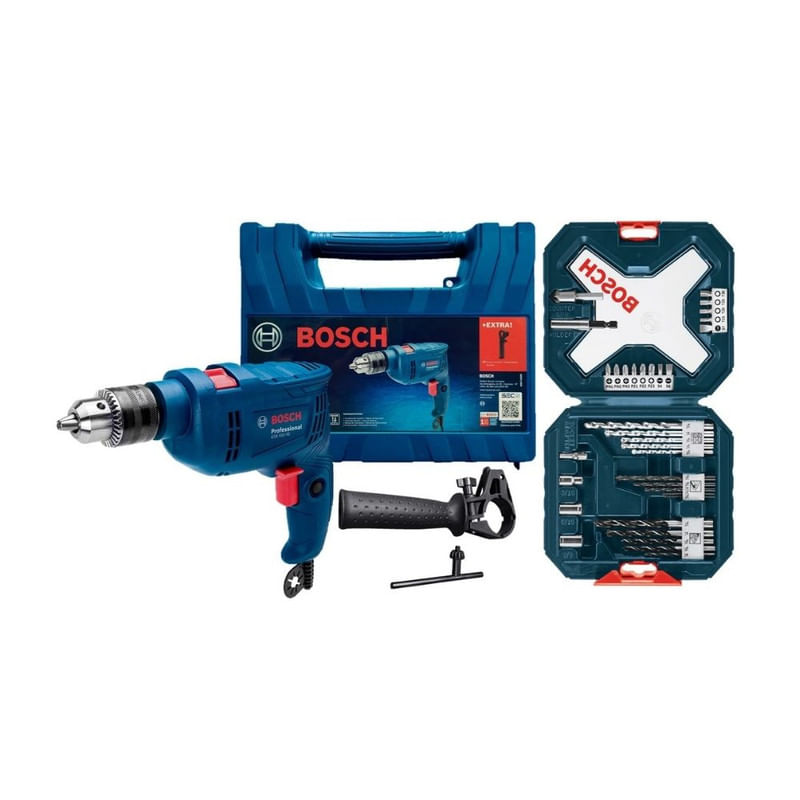 Taladro percutor GSB 550 + Xline 34 piezas Bosch