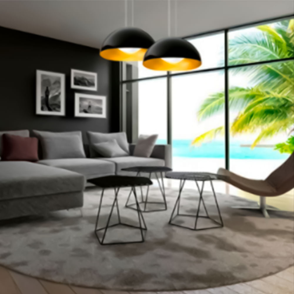 Luminaria Polly Bicolor Negro/Dorado 100 Cm