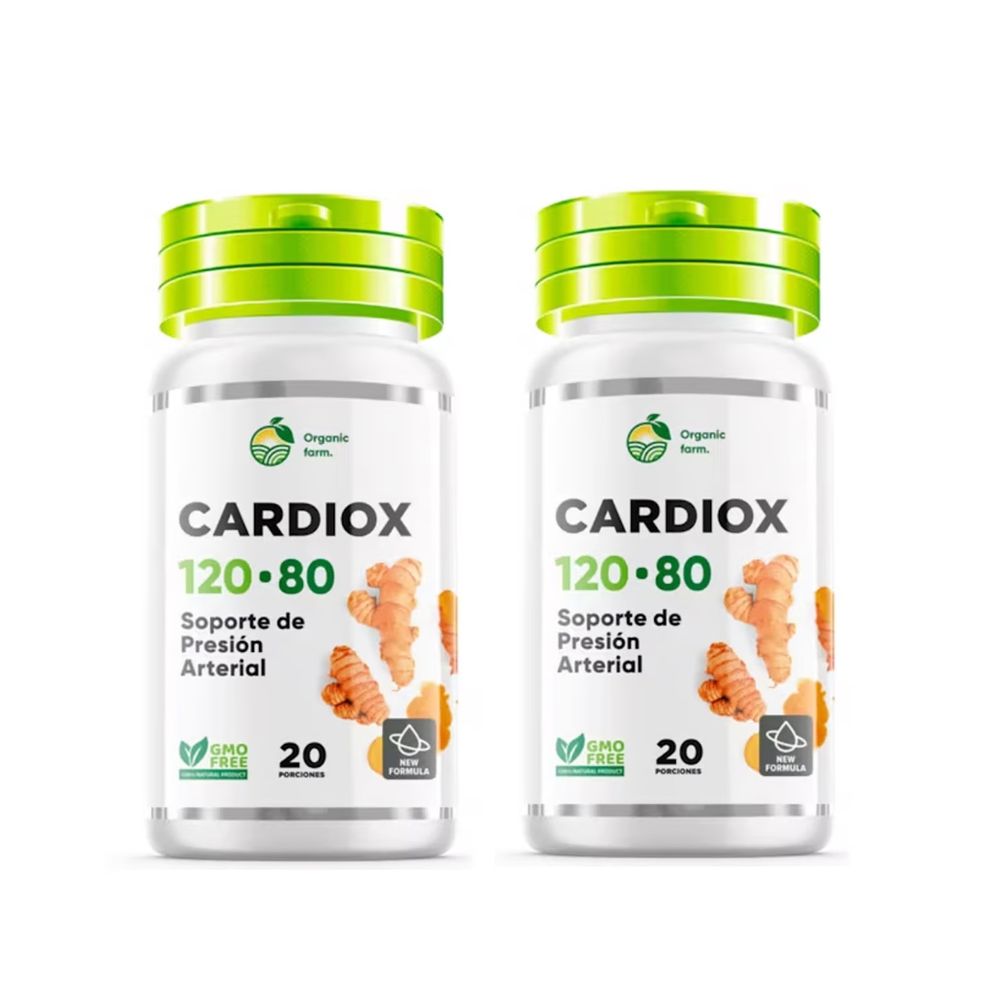 Cardiox 120-80 Regula Presión Arterial 500mg 02 Frascos