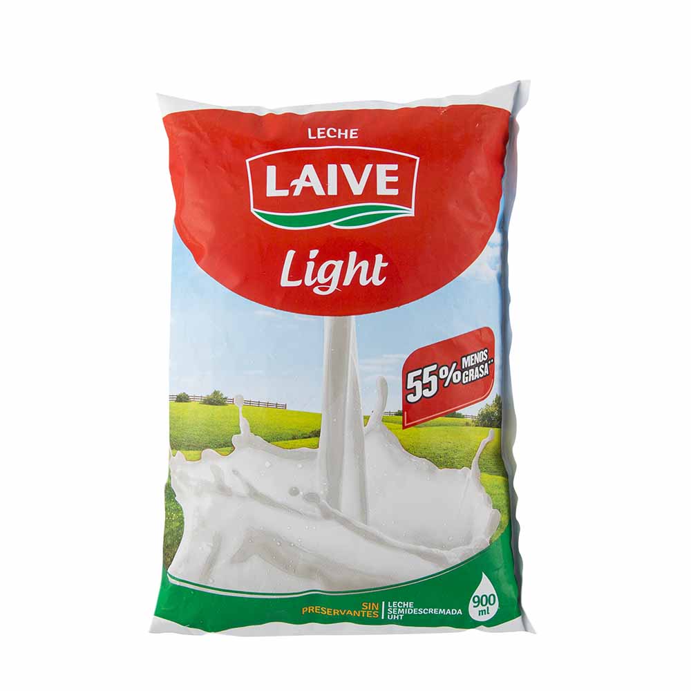 Leche UHT LAIVE Entera Light Bolsa 900ml