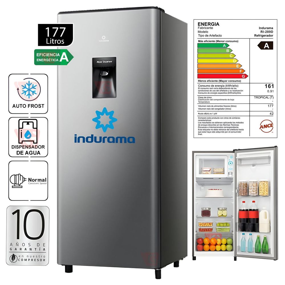 Refrigeradora Indurama RI-289D 177 Litros