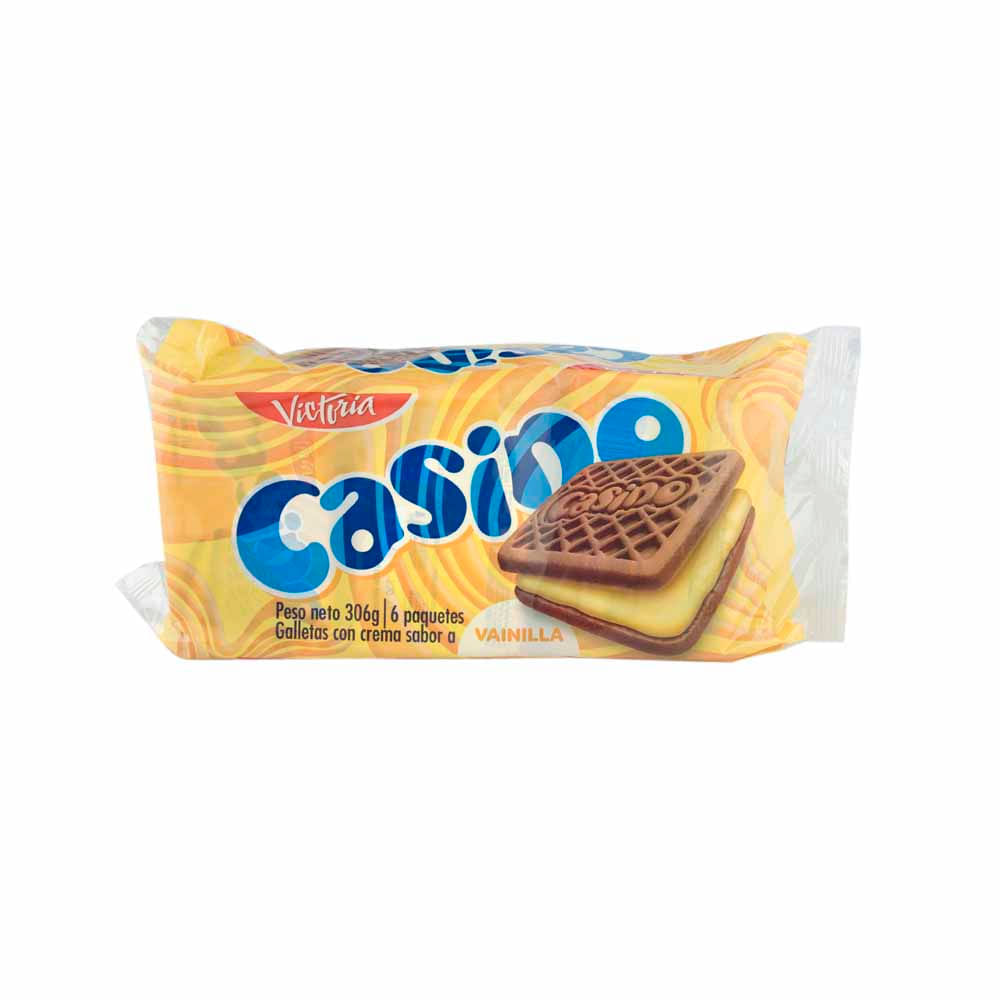 Galleta CASINO Sabor Vainilla Bolsa 43g Paquete 6un