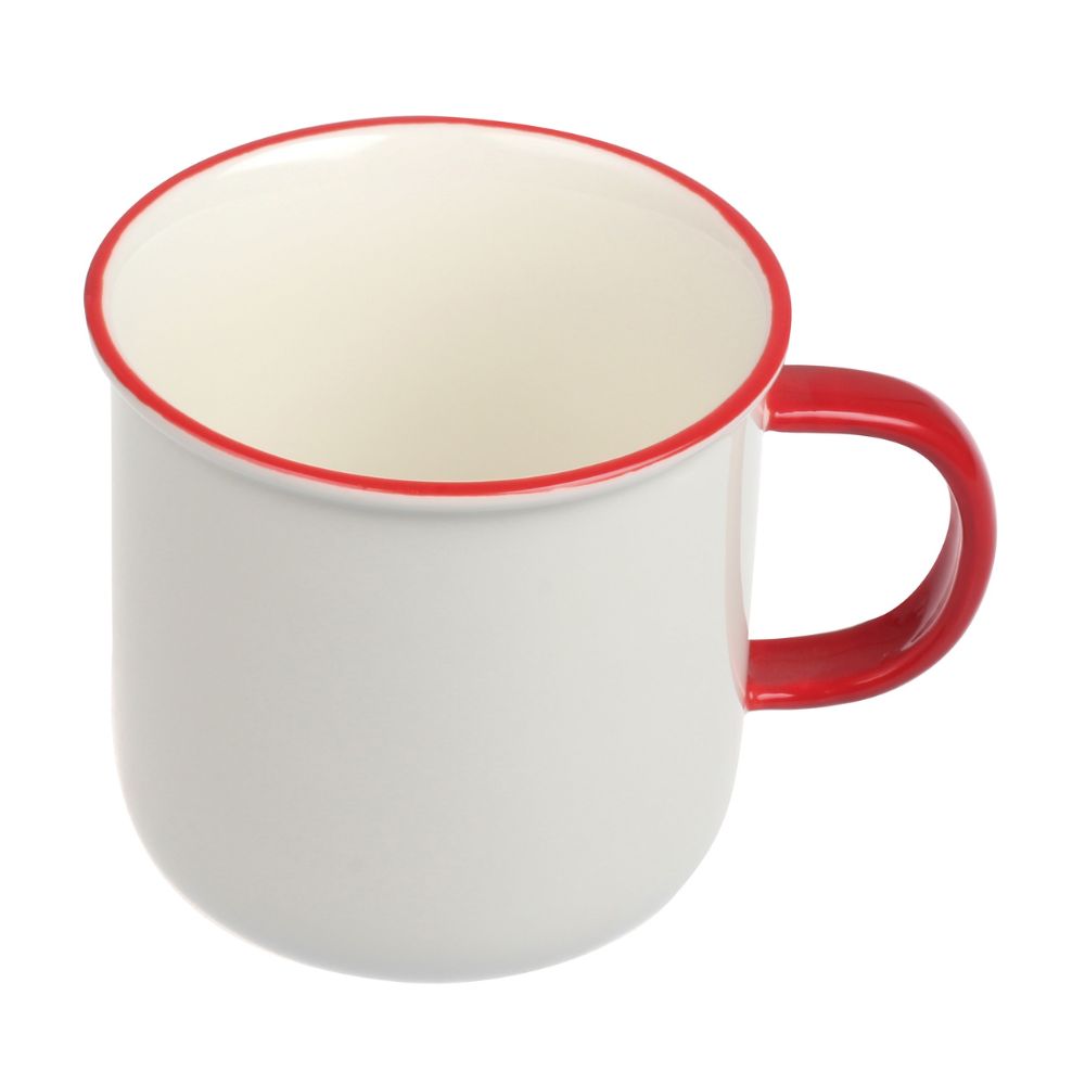Taza Top Chef Porcelana Blanco/Borde Rojo Orange