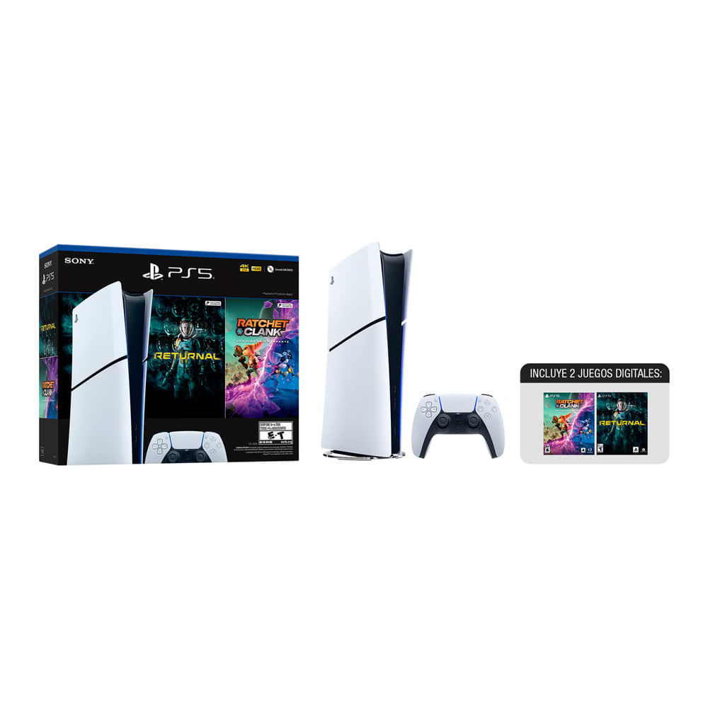 Consola PS5 Slim Digital 1TB + Returnal + Ratchet & Clank