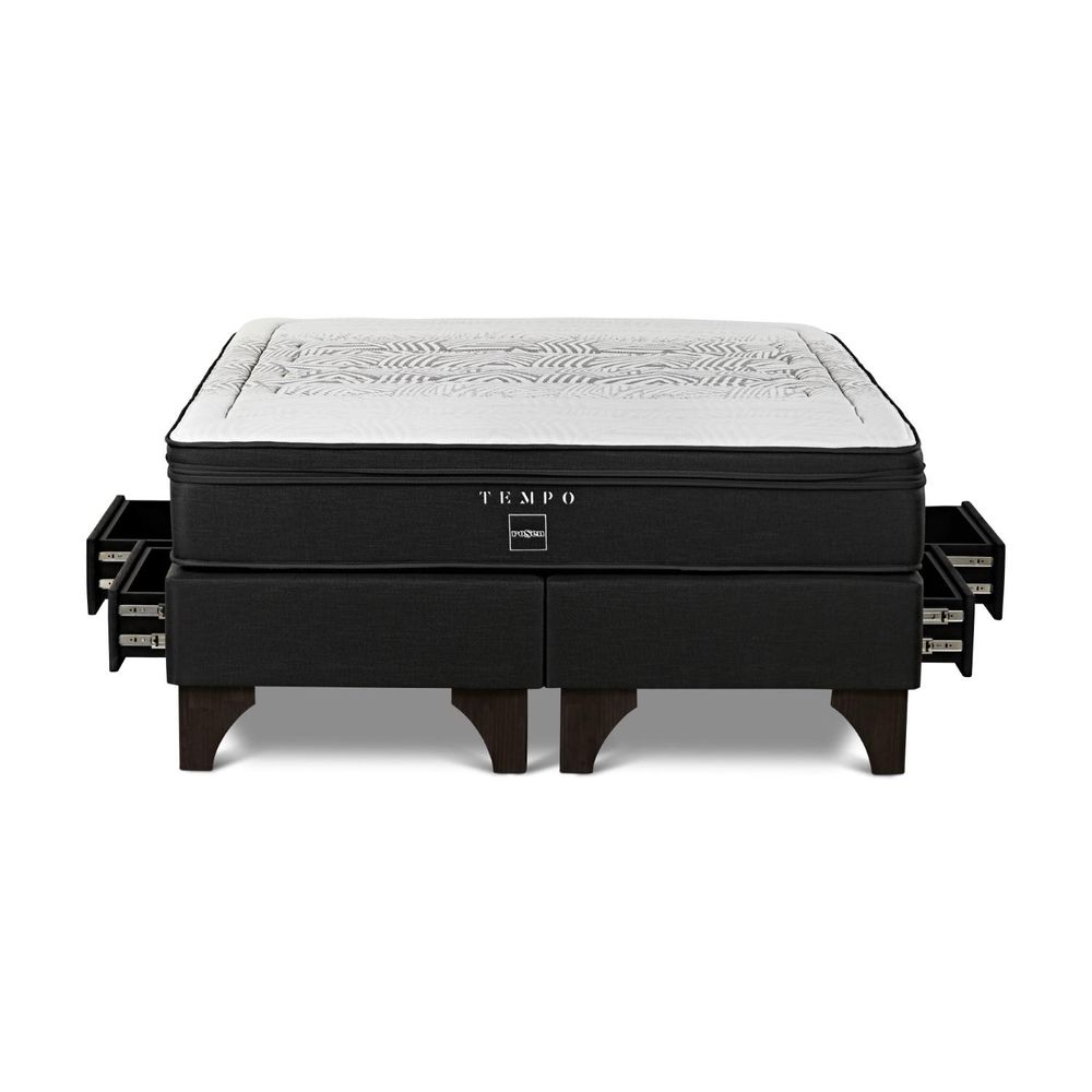 Cama Europea Con Cajones Tempo King