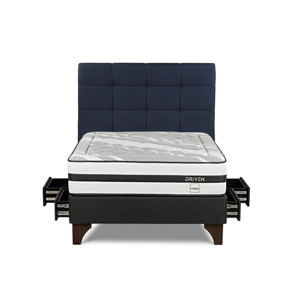Dormitorio Con Cajones Driven 2 Plazas Issey Niebla