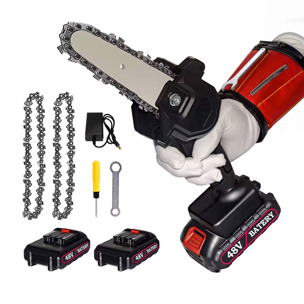 Moto Sierra Electrica Inalambrica 2 Baterias de Litio 48v más 2 Cadenas
