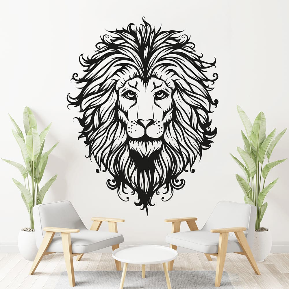 Vinilo Decorativo Stickart Cabeza De León Pequeño Sticker Animales