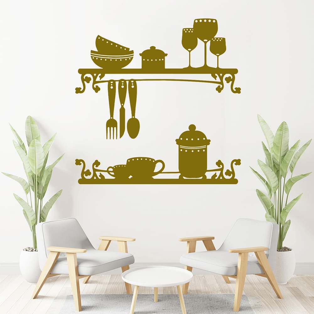 Vinilo Decorativo Stickart Utensilios De Cocina Pequeño Sticker Cocina