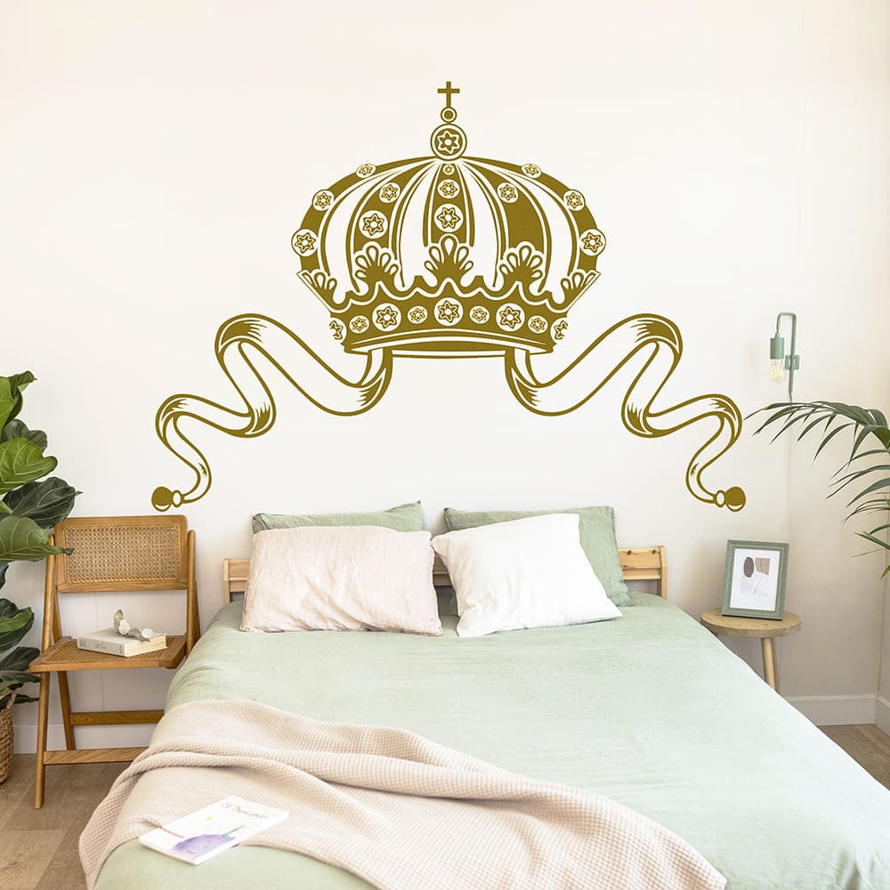 Vinilo Decorativo Stickart Cabecero Corona Pequeño Sticker Dormitorio