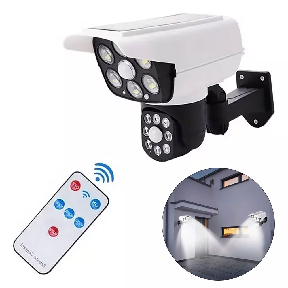Lámpara Solar Led Tipo Cámara de Seguridad-doble sensor de movimiento