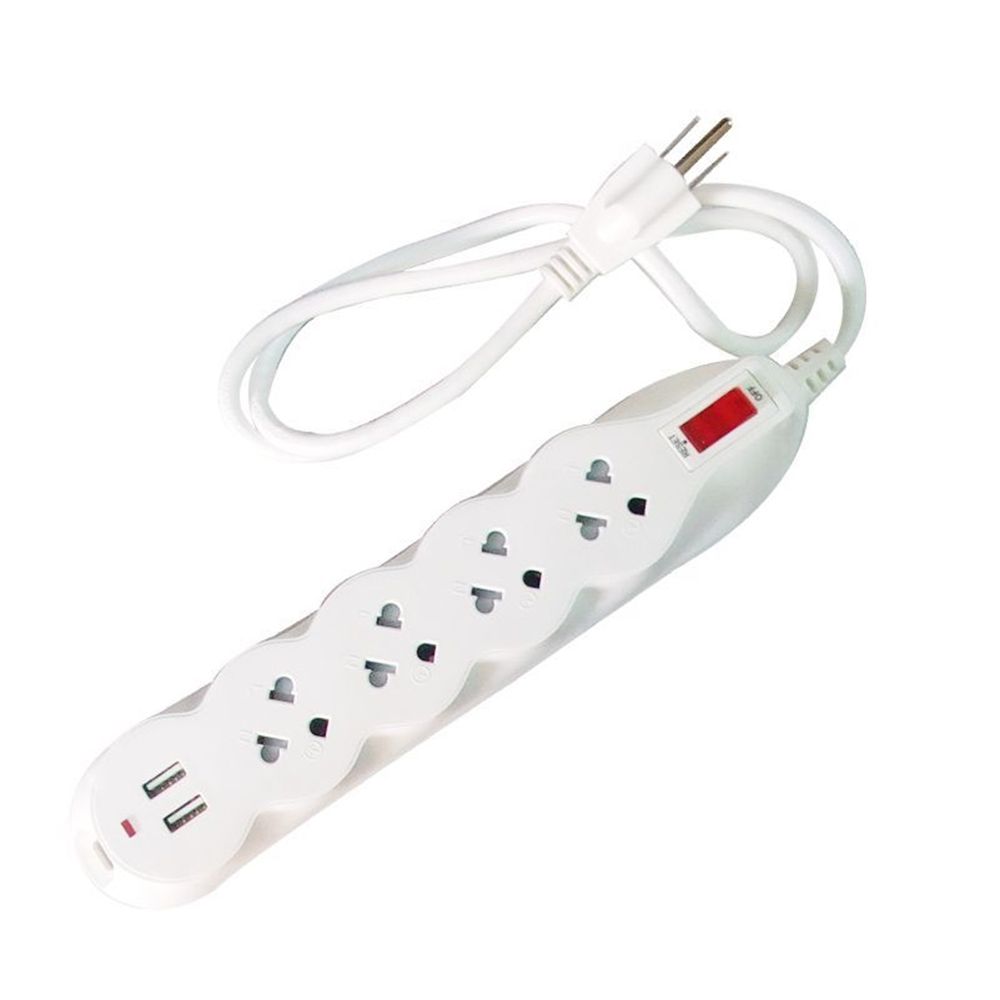 Supresor de pico Deluxe 4 Tomas + 2 Entrada USB Blanco HOME LIGHT