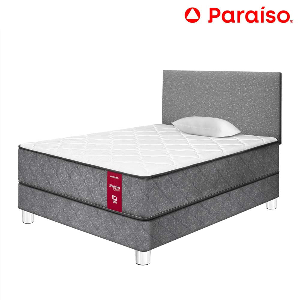 Dormitorio PARAISO Lifestyles Pocket 1.5 Plazas + 1 Almohada + 1 Protector