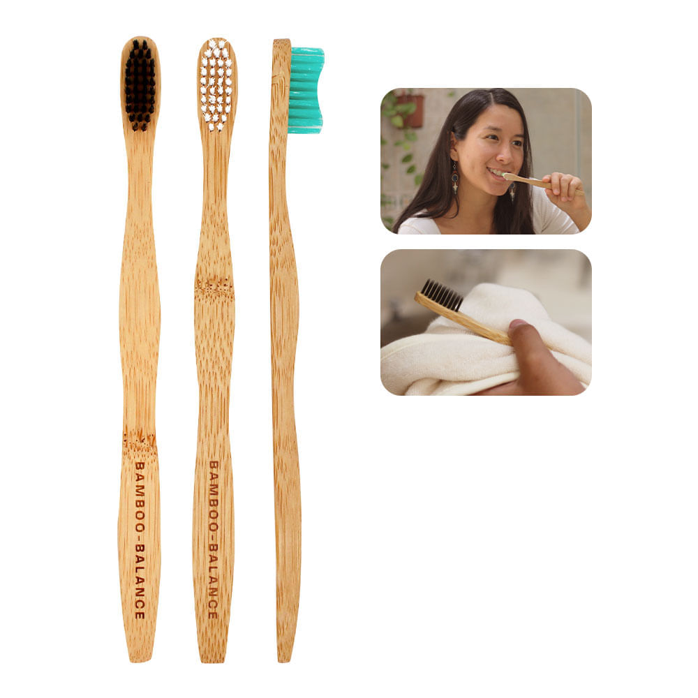 Cepillo de Dientes de Bambú Bamboo Balance Tripack Adultos