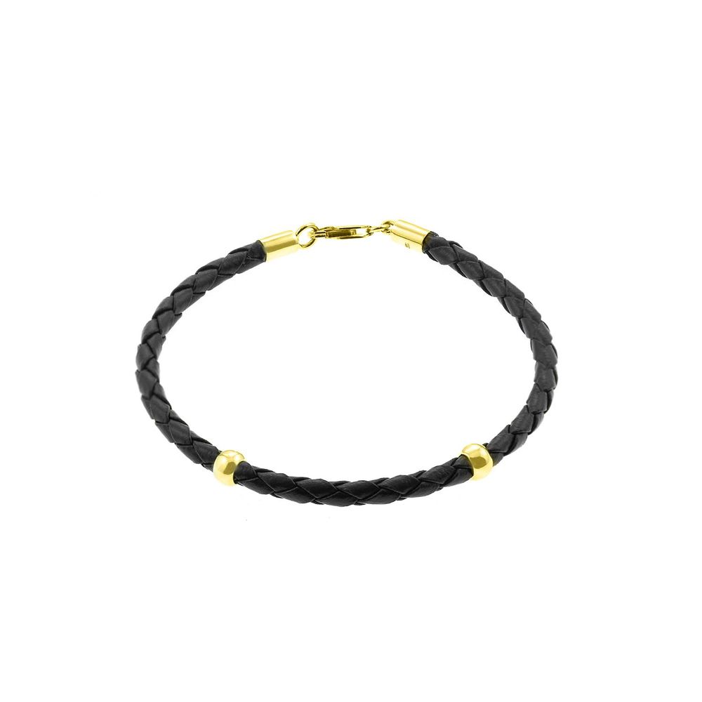 Pulsera Baliq Donas Oro 18K Con Cuero