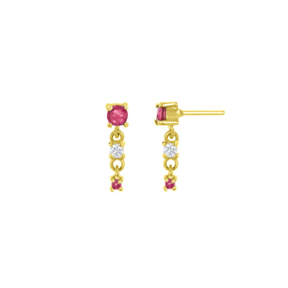 Aretes Baliq Rubi Oro 18K