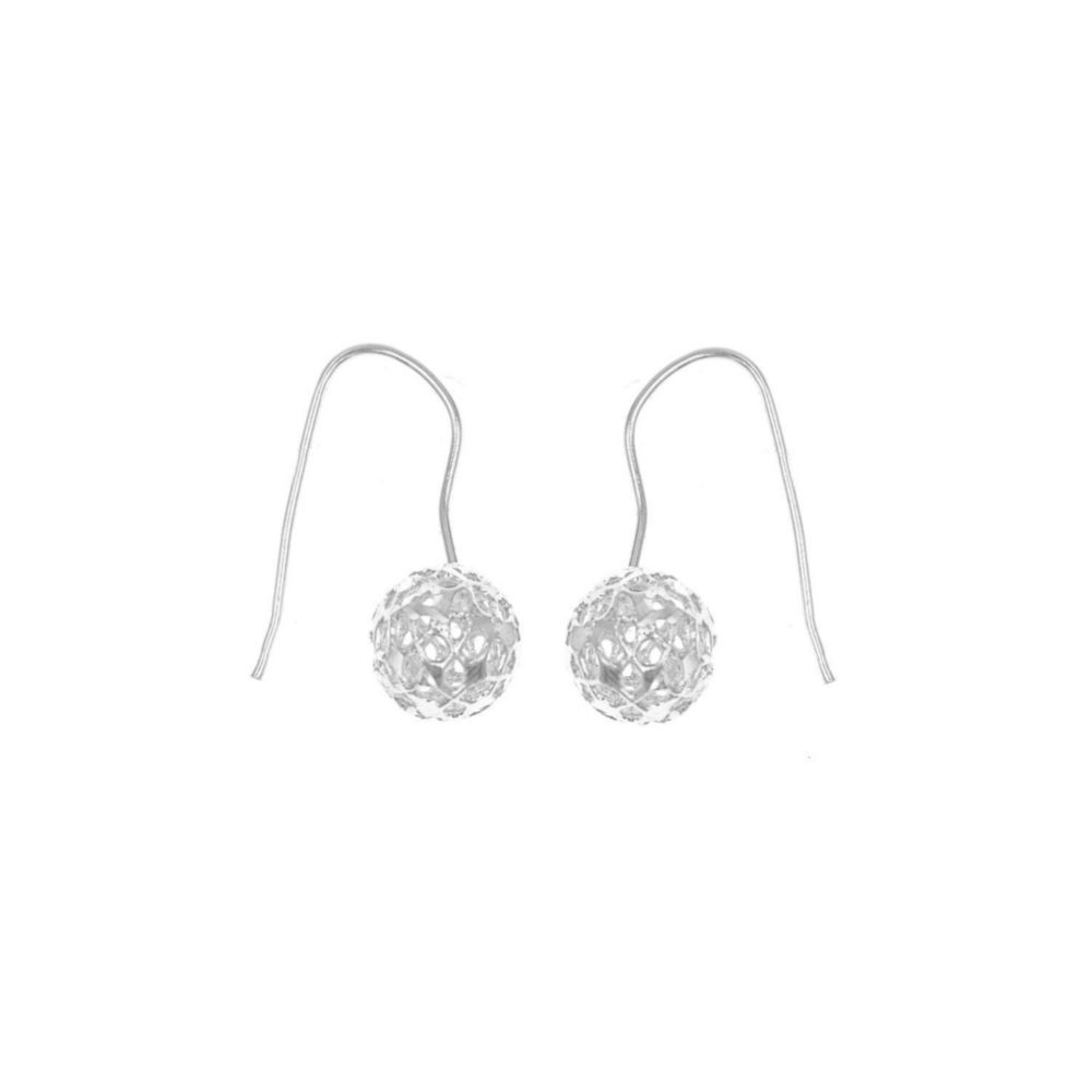 Aretes Baliq Esfera En Plata 925