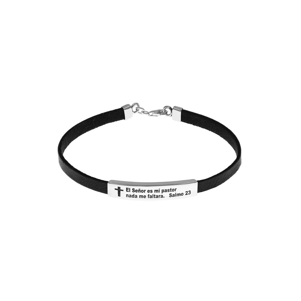 Pulsera Baliq De Cuero Lazo Divino Plata 925