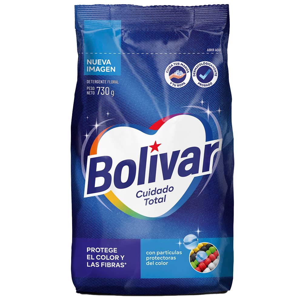 Detergente en Polvo BOLIVAR Cuidado Total Bolsa 730g