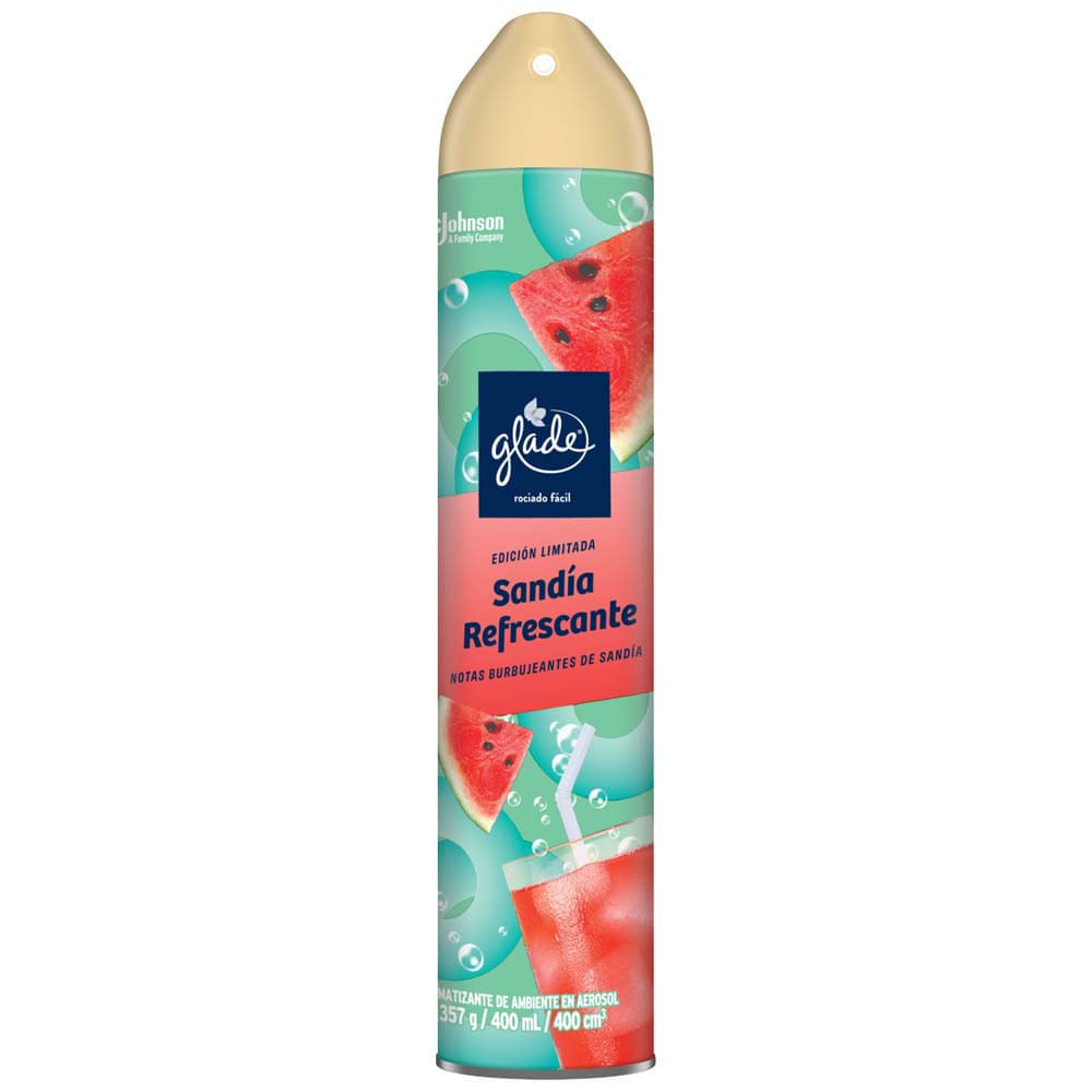 Aromatizante en Aerosol GLADE Sandía Refrescante Frasco 400ml