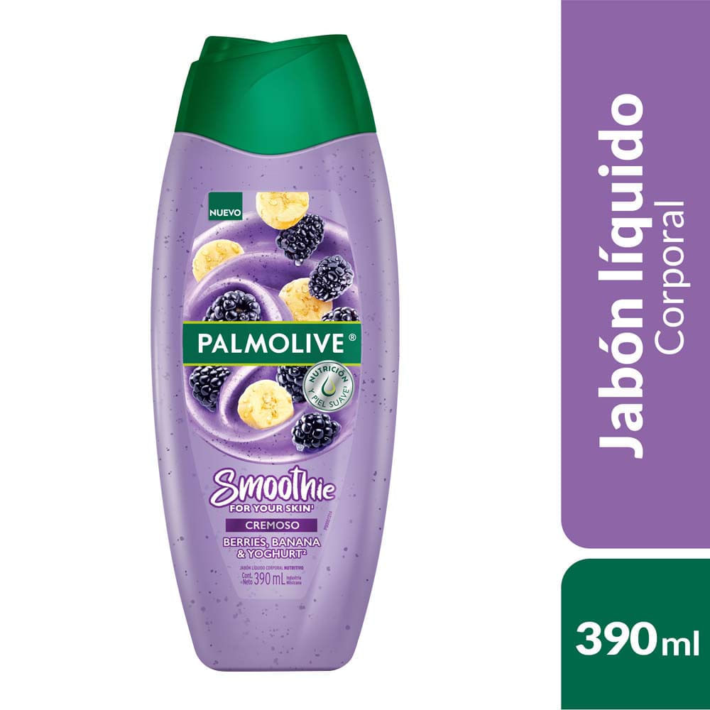 Gel de Ducha PALMOLIVE Smoothie Berries, Banano y Yogurt Botella 390ml