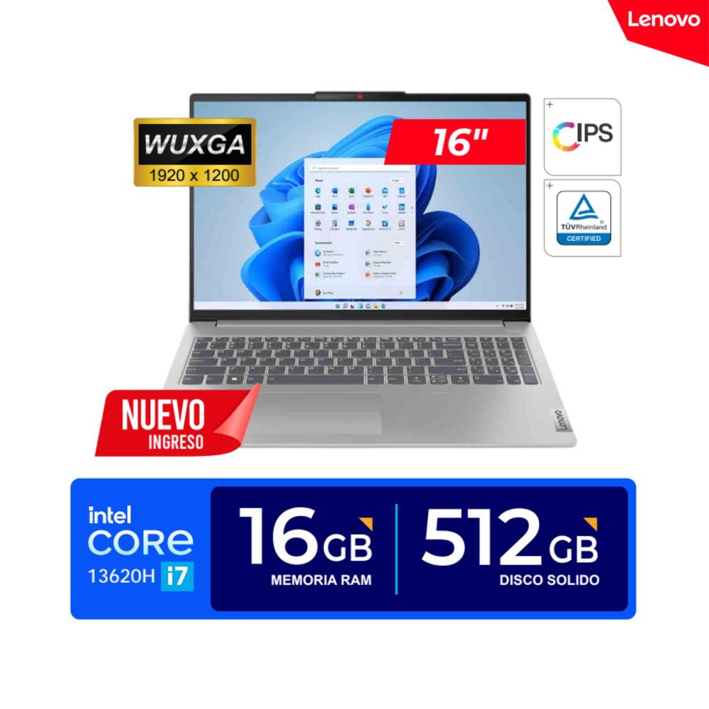 Laptop Lenovo Ideapad Slim 5 16"" WUXGA IPS Core I7-13620H 4.9GHz 16GB DDR5 512GB SSD FREEDOS