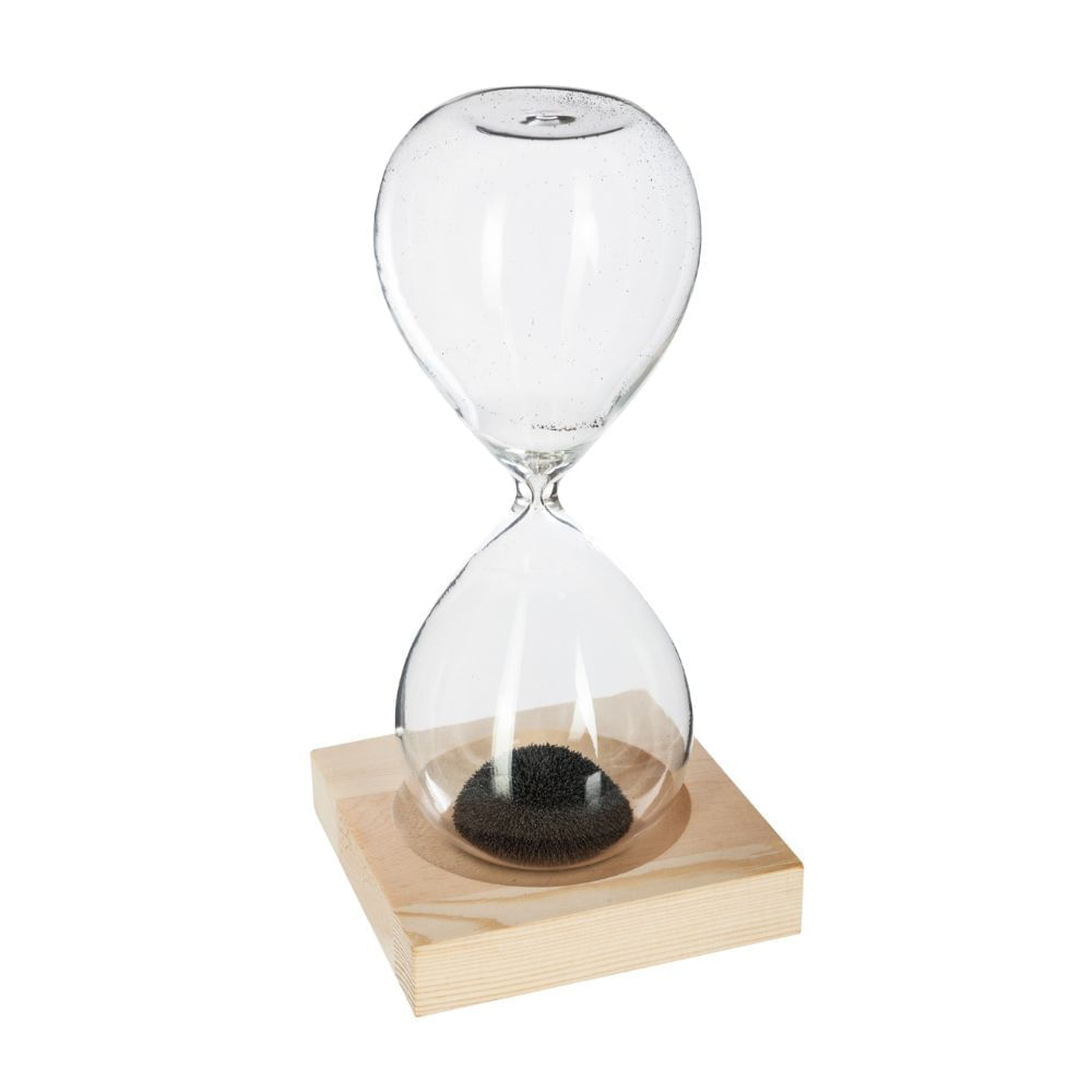 Reloj de Arena Retro Cristal con Soporte Madera Atmosphera