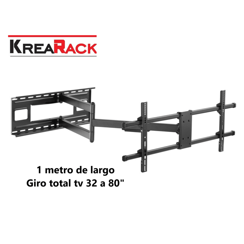 Rack-para-Tv-40-a-80--Brazo-Largo-Un-Metro-Plegable-Krearack-Negro