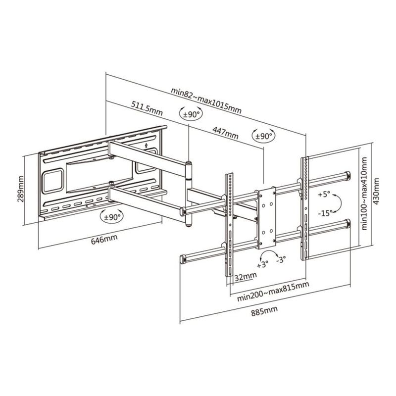 Rack-para-Tv-40-a-80--Brazo-Largo-Un-Metro-Plegable-Krearack-Negro