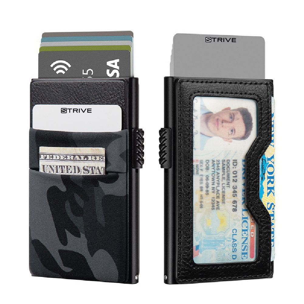 Billetera Minimalista de Aluminio y Bolsillos para Monedas Velvet RFID Anticlonación Camuflado