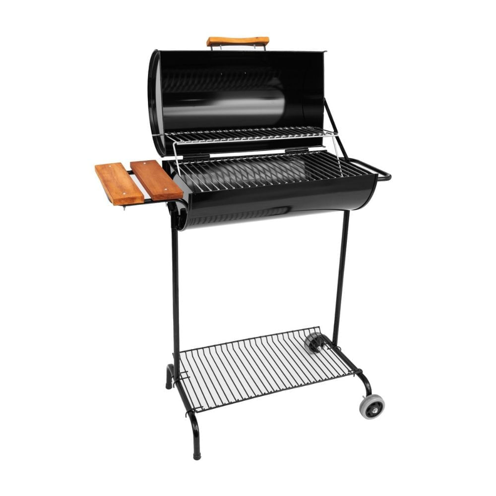 Parrilla al Carbón Meat Master con Tapa de Dos Niveles Acero Laminado Negro 100x110x37cm