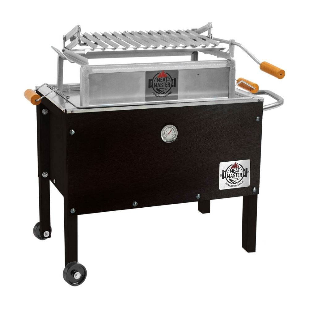 Caja China Meat Master Junior Negro con Parrilla Levadiza y Termómetro