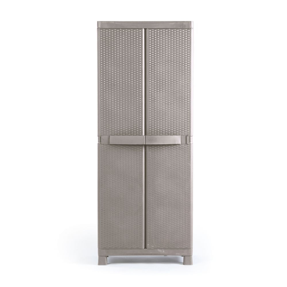 Ropero Plástico Polinplast Mimbre Gris Grande Taupe