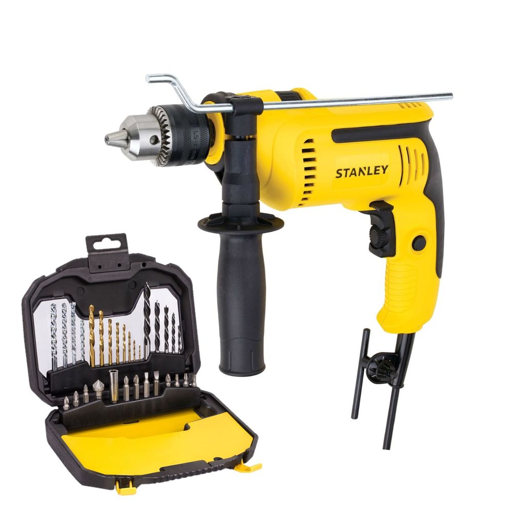 Taladro Percutor Stanley SDH700K-K4 1/2" 700W + Maleta + Set Brocas