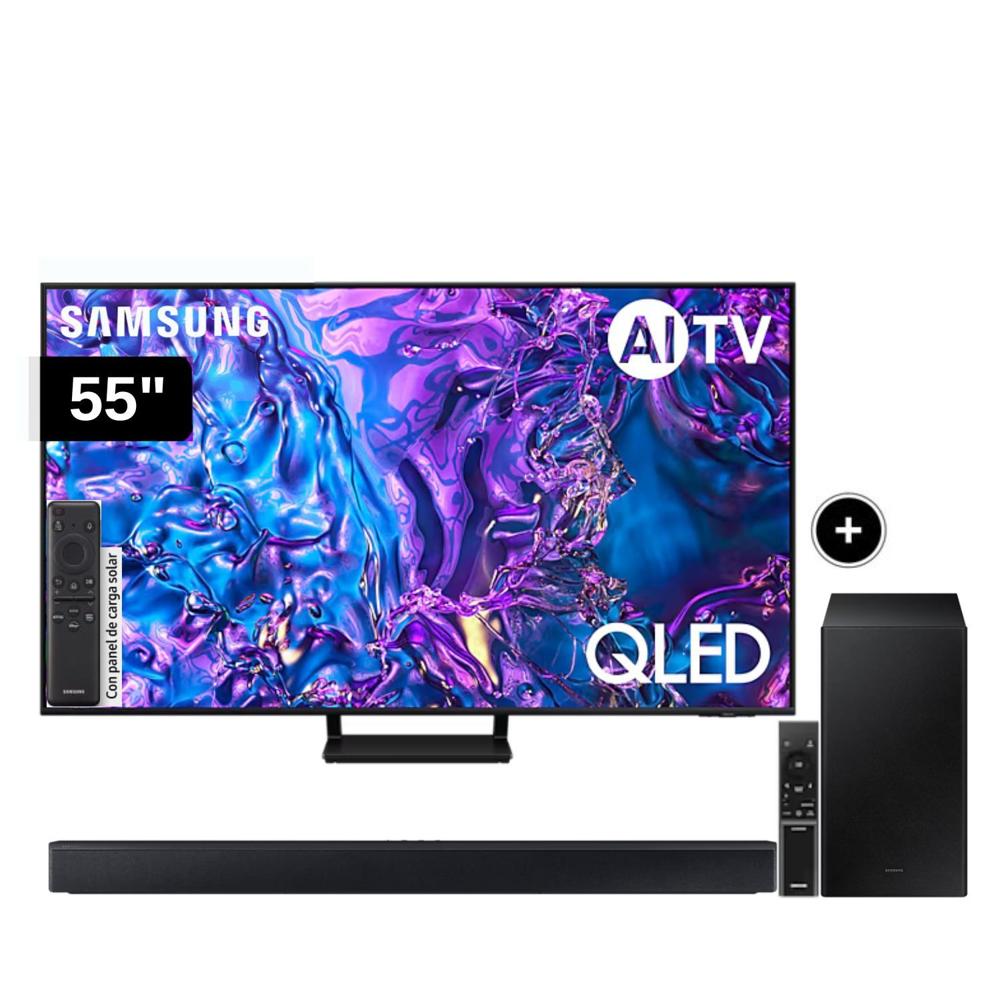 Televisor Samsung QLED 55 Tizen OS Smart Tv 4K 55Q70D + Soundbar HW-C450