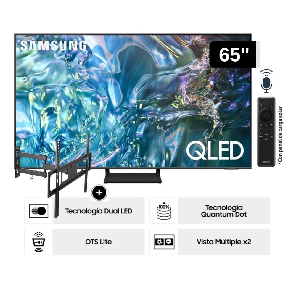 Televisor Samsung QLED Tizen OS Smart Tv 65 4K QN65Q65DAGXPE + Rack Giratorio