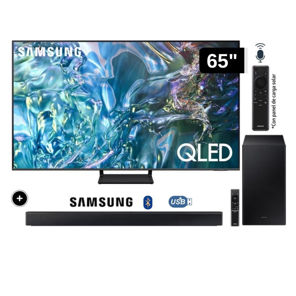 Televisor Samsung QLED Tizen OS Smart Tv 65 4K QN65Q65DAGXPE + Soundbar HW - C450