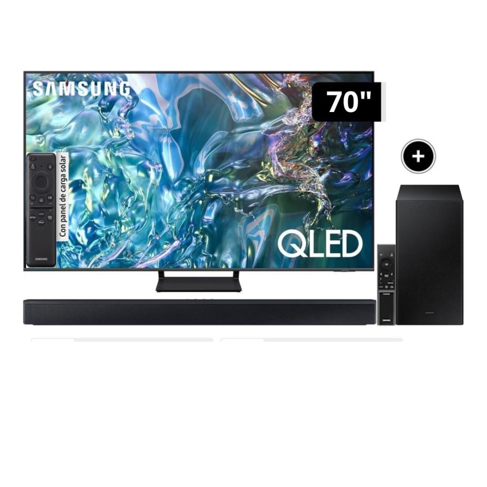 Televisor Samsung QLED Tizen OS Smart Tv 70 4K QN70Q65DAGXPE + Soundbar HW-C450