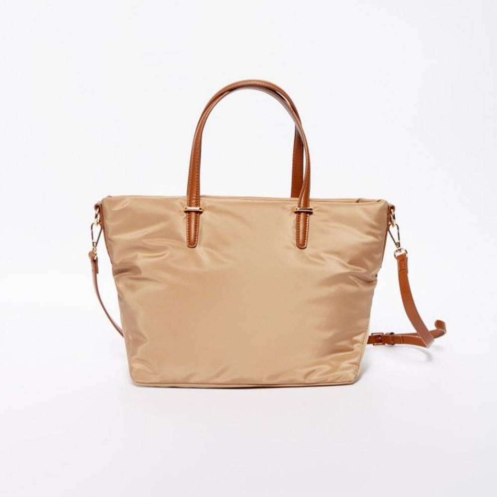 Bolso Sfera Mujer Tote Nylon Camel