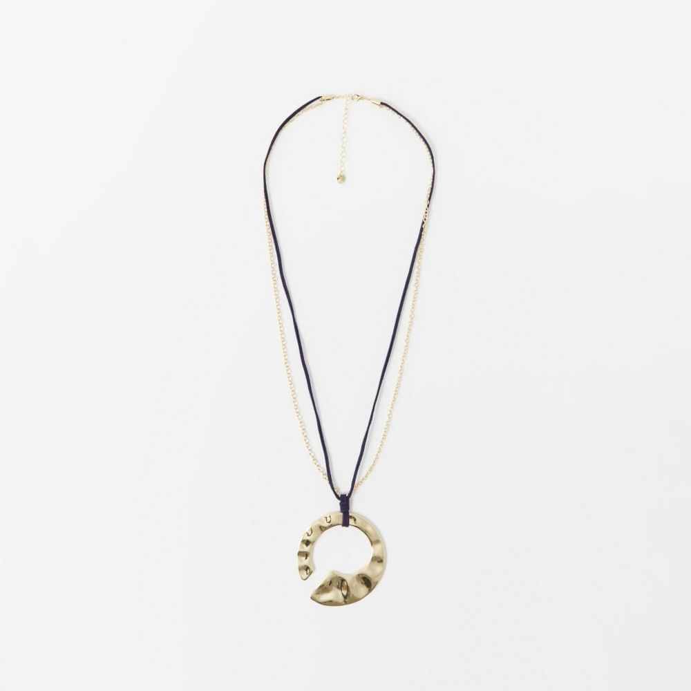 Collar Sfera Mujer Pendant Semicirculo Azul