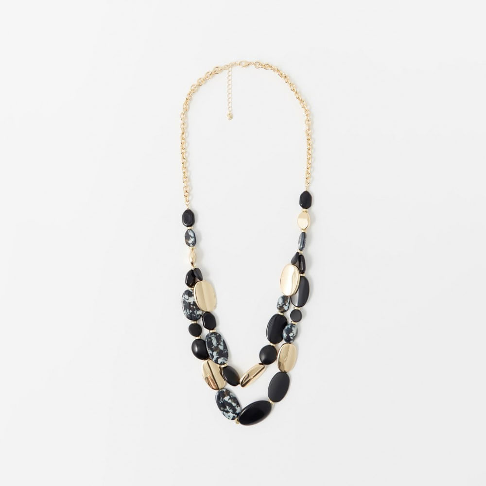 Collar Sfera Mujer Black Gold Negro