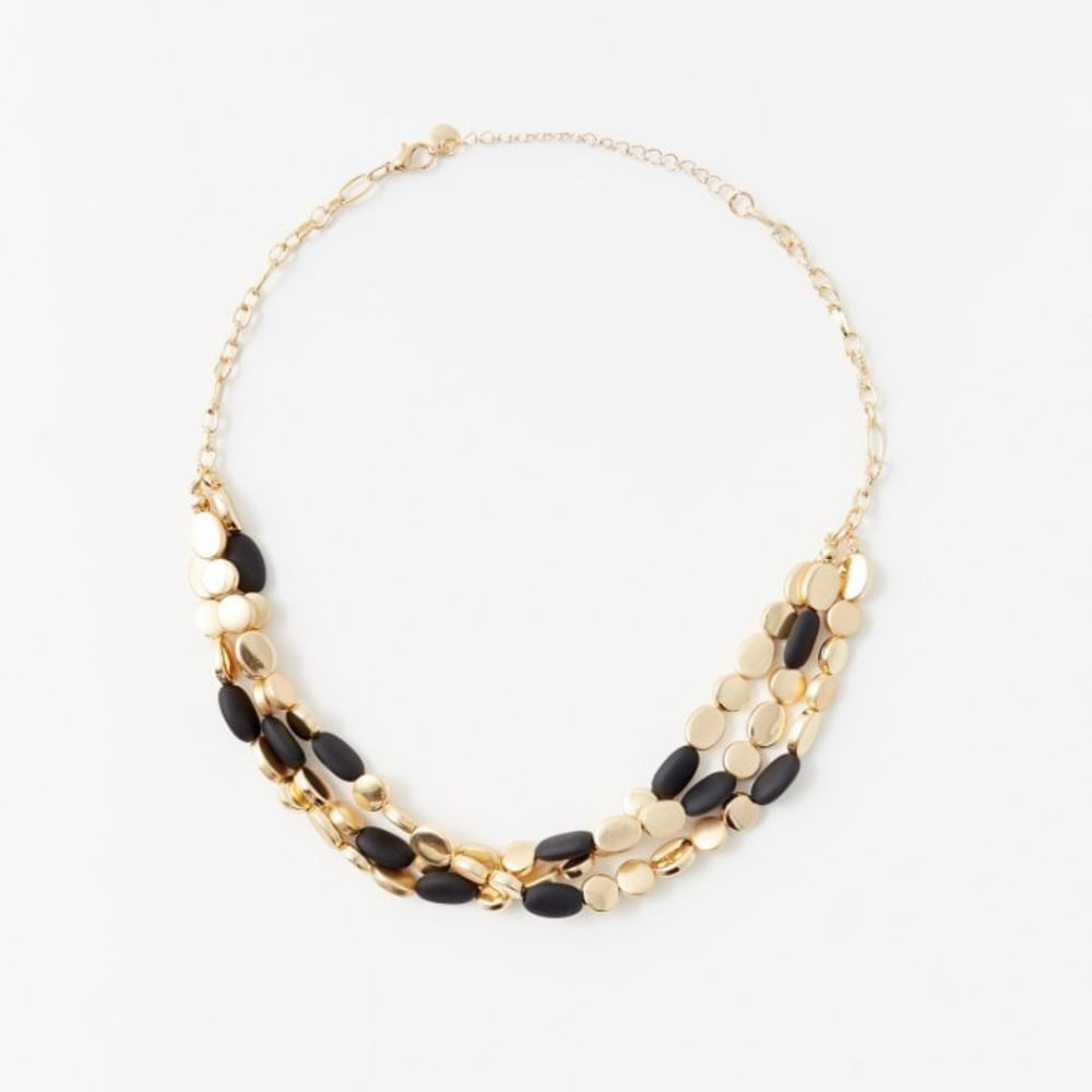 Collar Sfera Mujer Choker Black Gold Oro