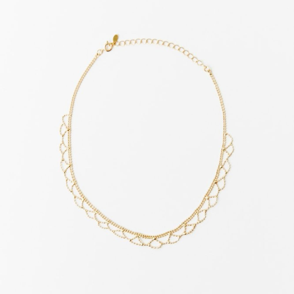 Collar Sfera Mujer Choker Onditas Pegado Oro