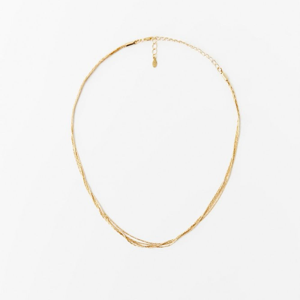 Collar Sfera Mujer Triple Premium Oro