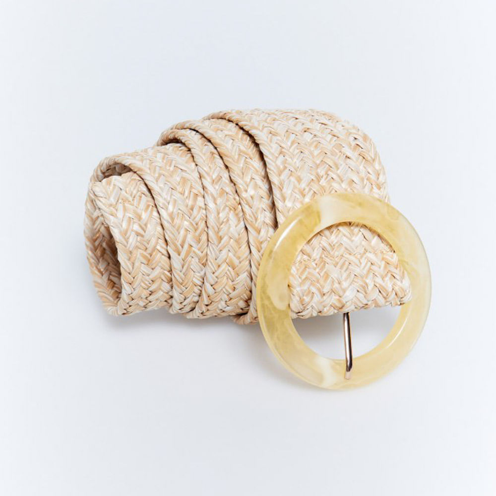 Correa Sfera Mujer Rafia Resina Beige