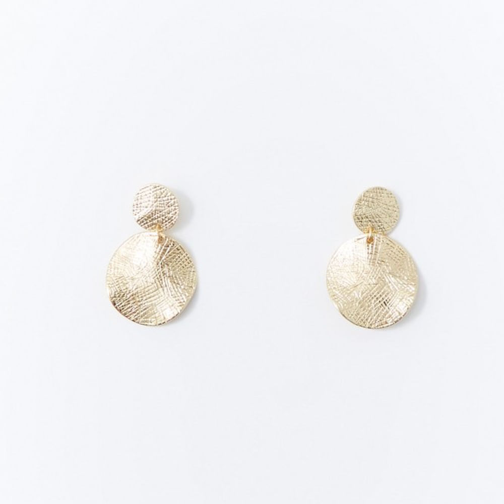 Aretes Sfera Mujer Round Martillados Oro